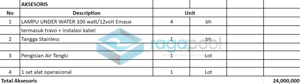 aksesoris kolam renang rooftop